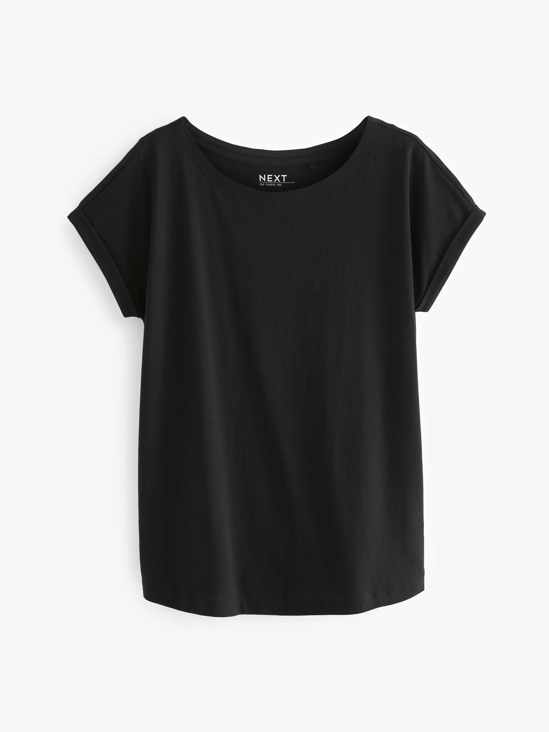 Black/Neutral Cap Sleeve 100% Cotton T-Shirts 2 Pack