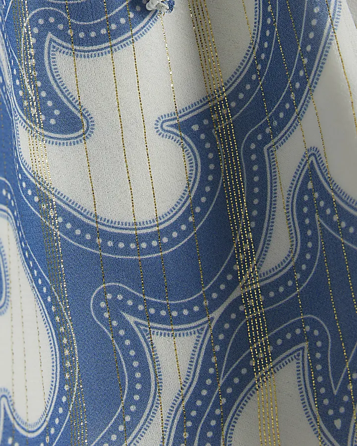 Blue abstract print shorts