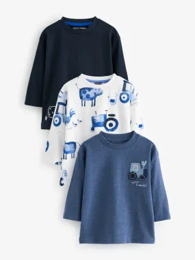 Blue Farm Long Sleeve T-Shirts 3 Pack (3mths-7yrs)