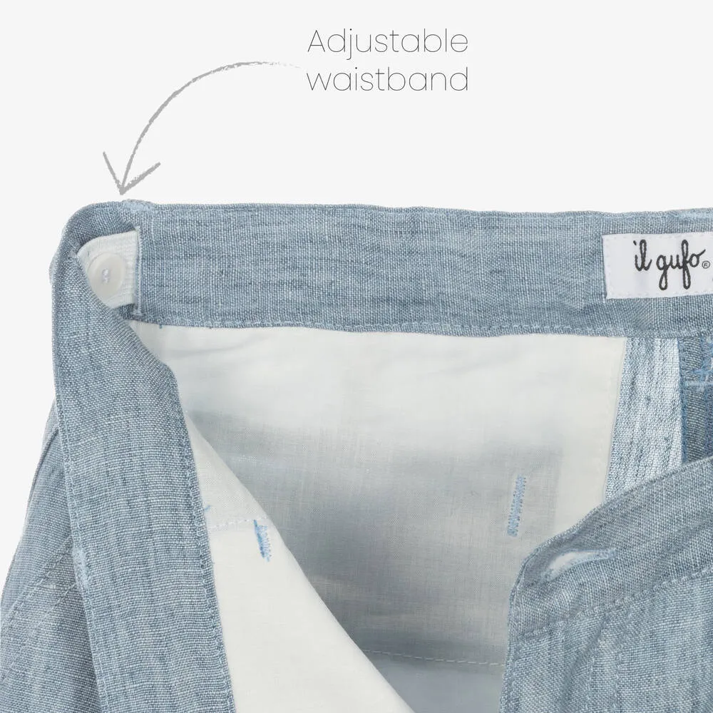 Boys Blue Linen Shorts