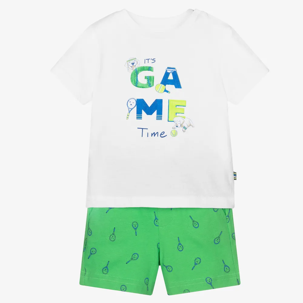 Boys Green Shorts Set