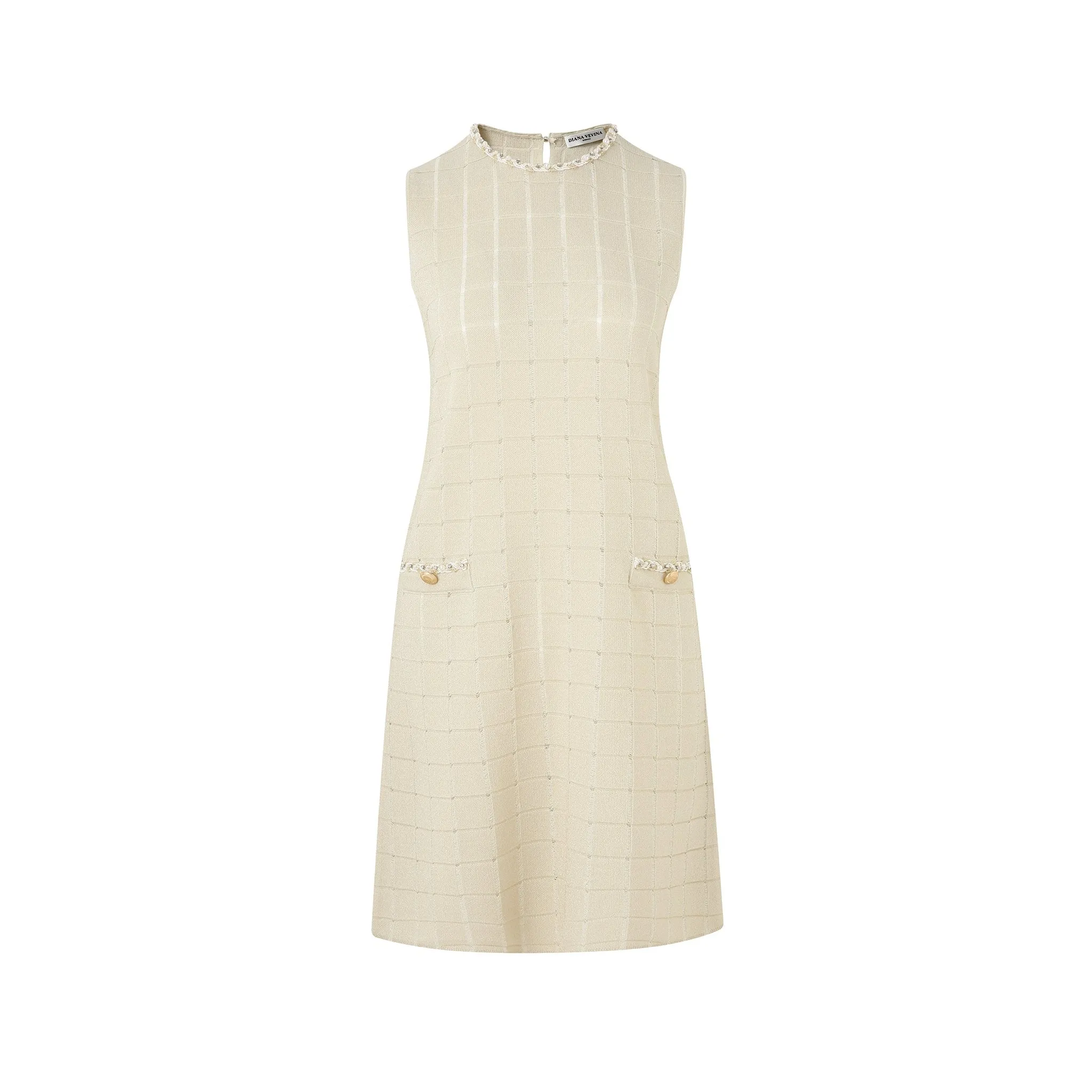 Chambray Knit Dresses Apricot-