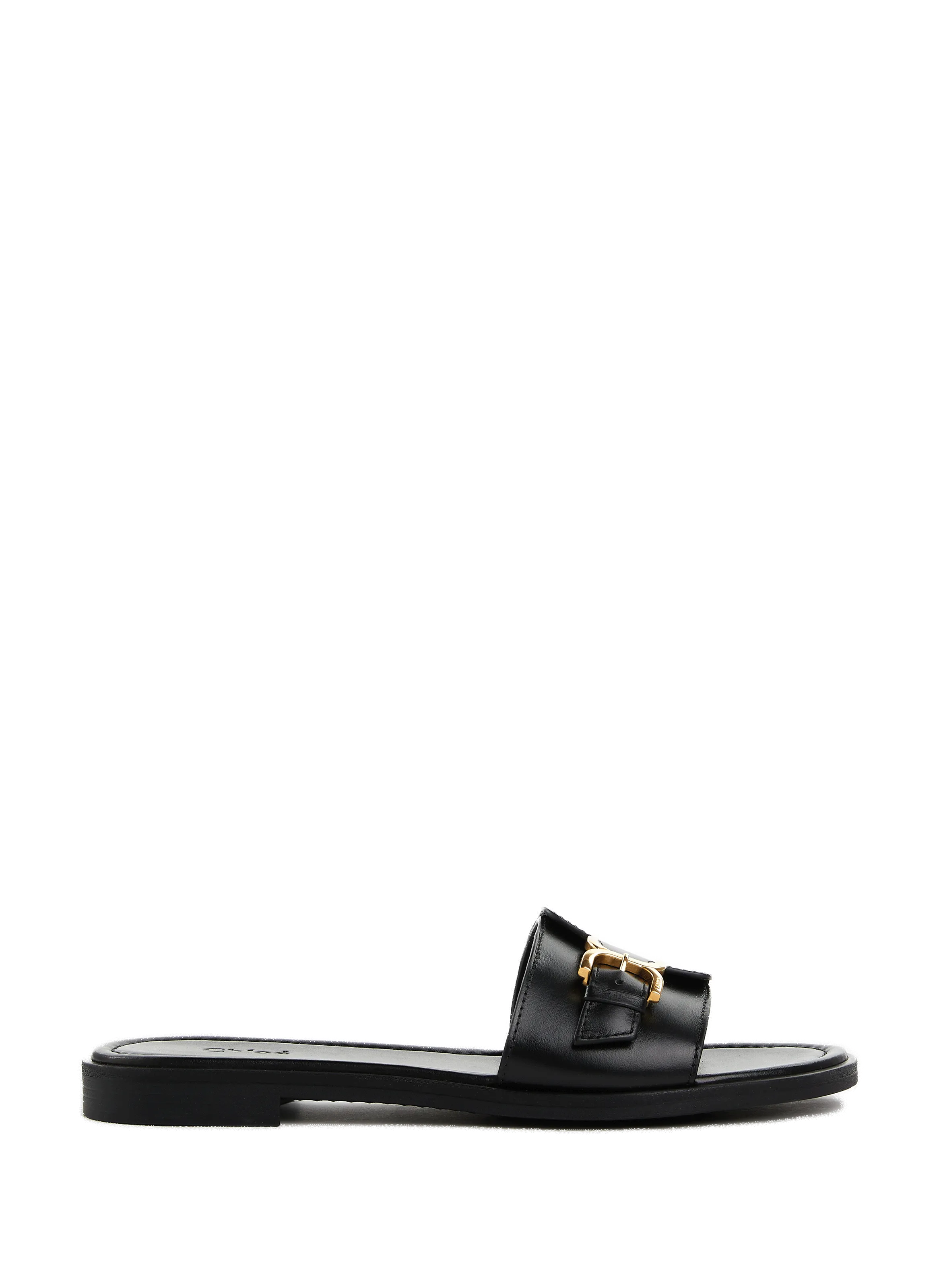 CHLOÉ  Flat sandals with logo  - Black