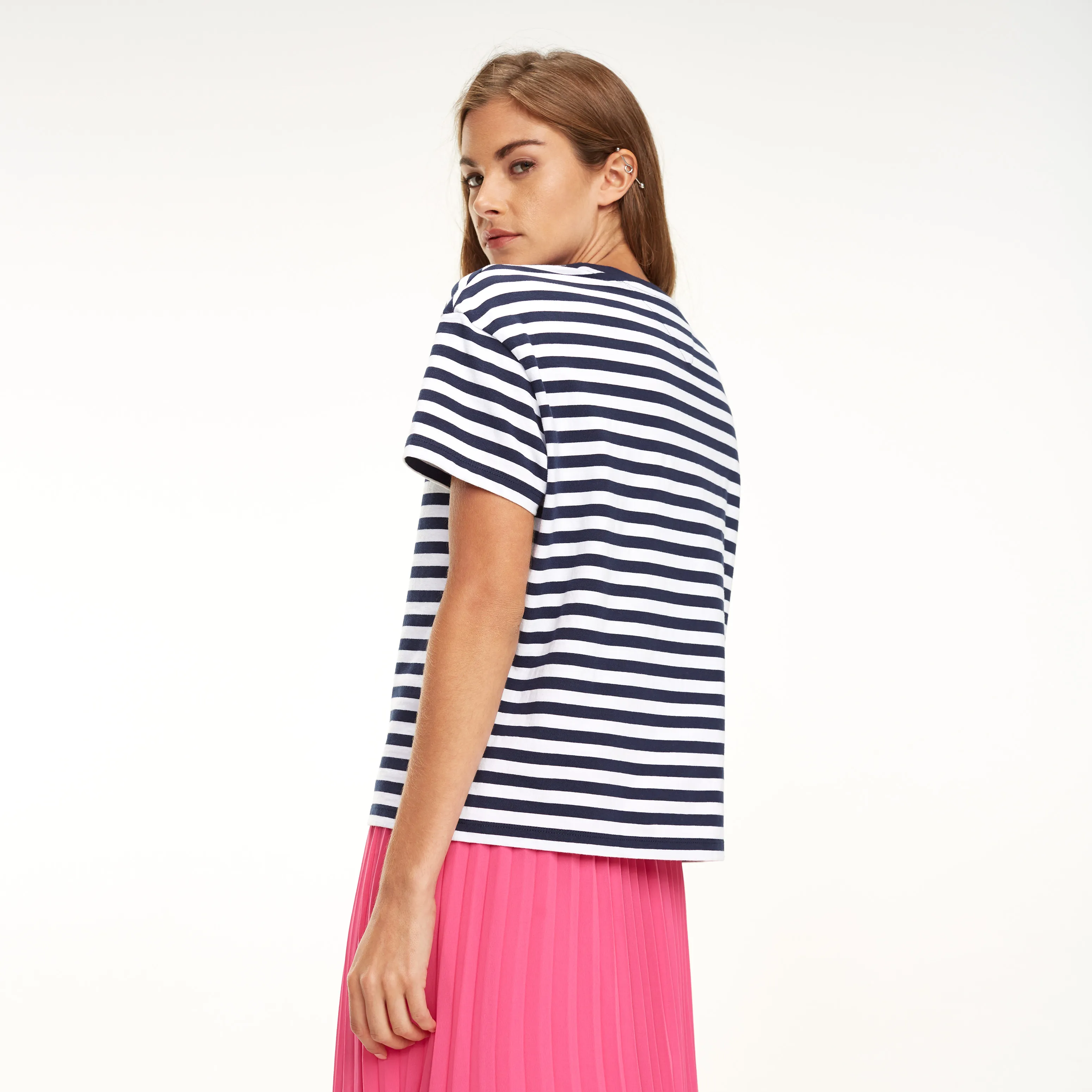 Cotton Cropped Stripe T-Shirt | T-Shirts | Tommy Hilfiger