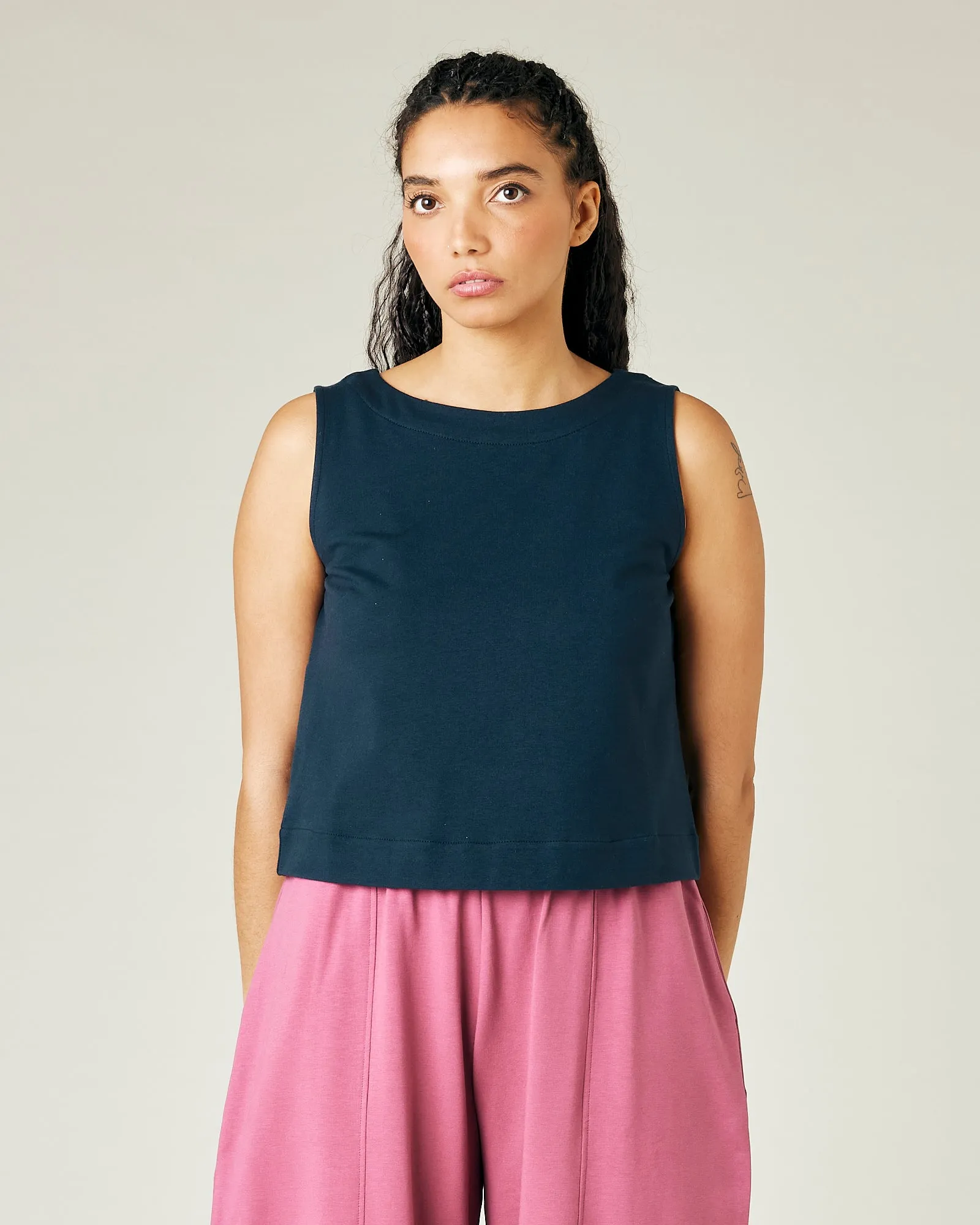 Esme Navy Jersey Top