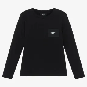 Girls Black Cotton Jersey Top 