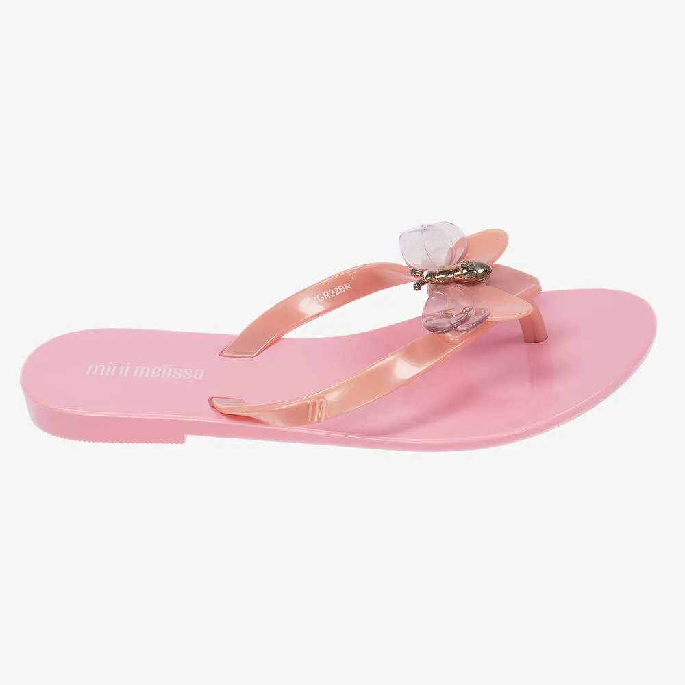 Girls Pink Bugs Jelly Flip-Flops