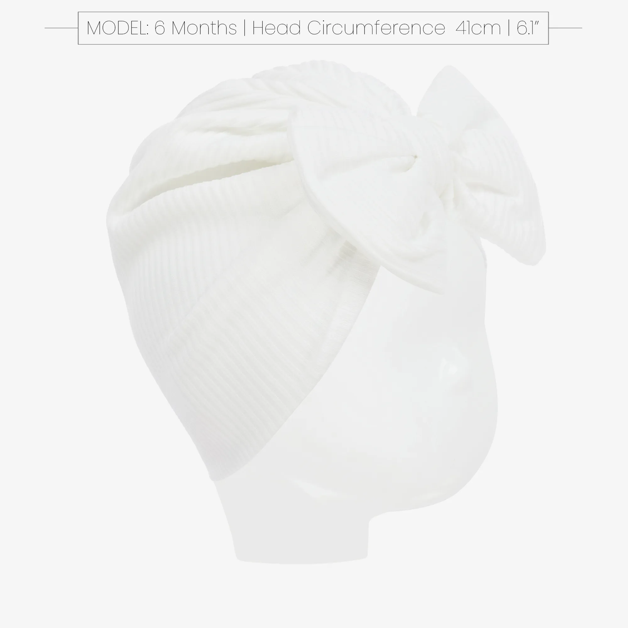 Girls White Jersey Turban