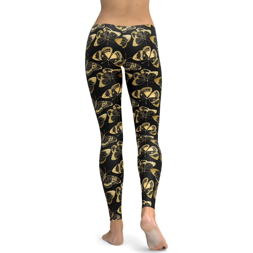 Gold Butterfly Leggings