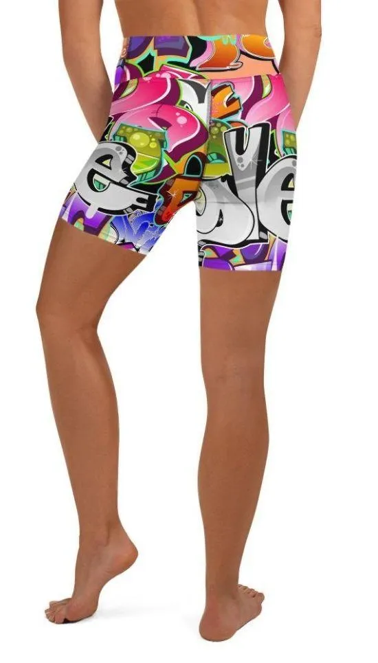 Graffiti Yoga Shorts