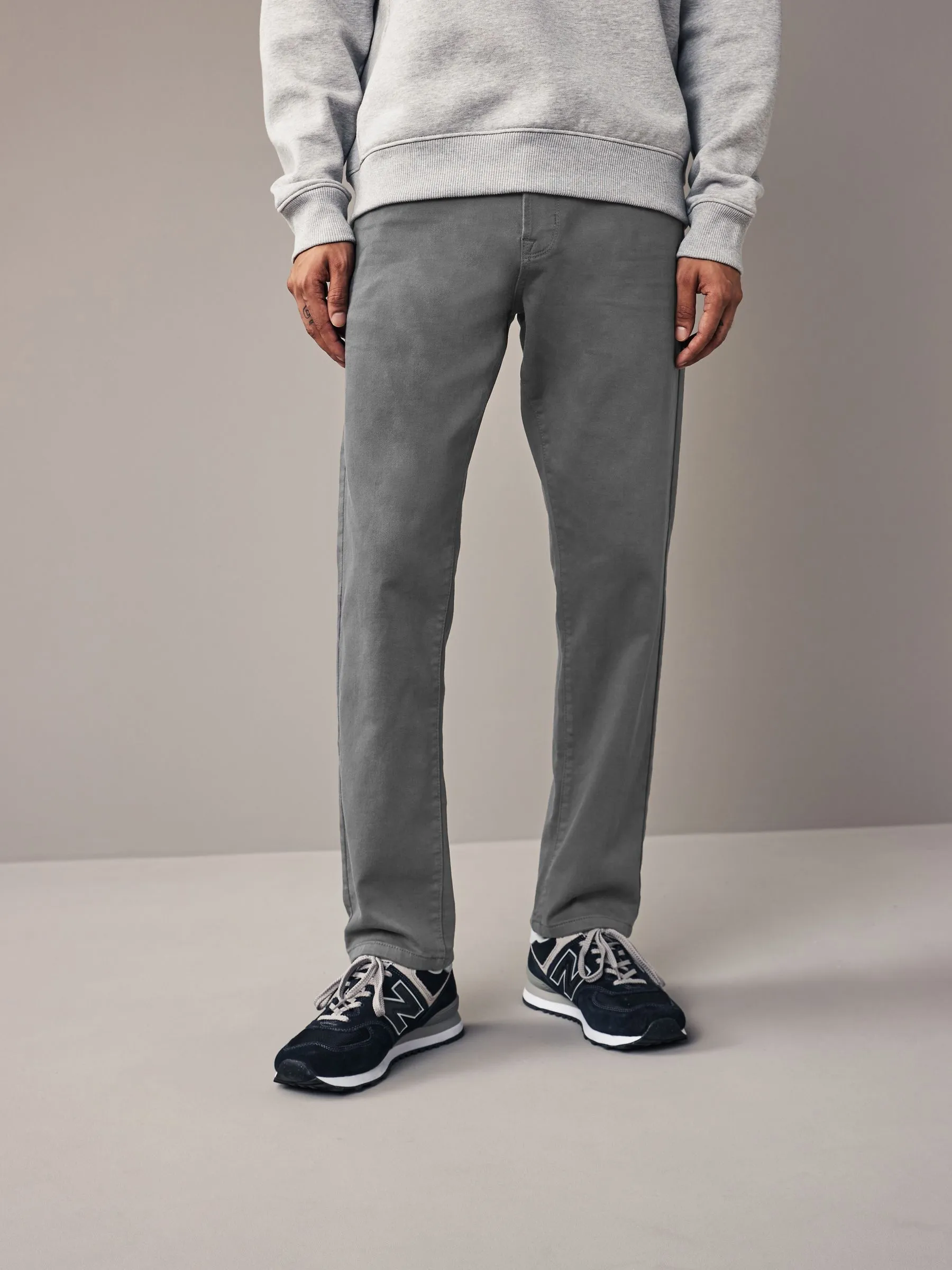 Grey Charcoal Slim Fit Comfort Stretch Jeans