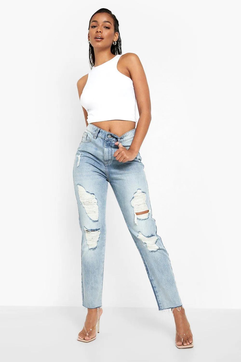 Heavy Rip Mom Jeans