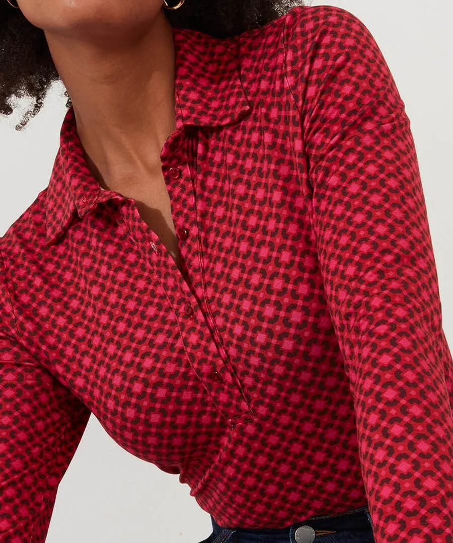 Lola Geo Jersey Print Top
