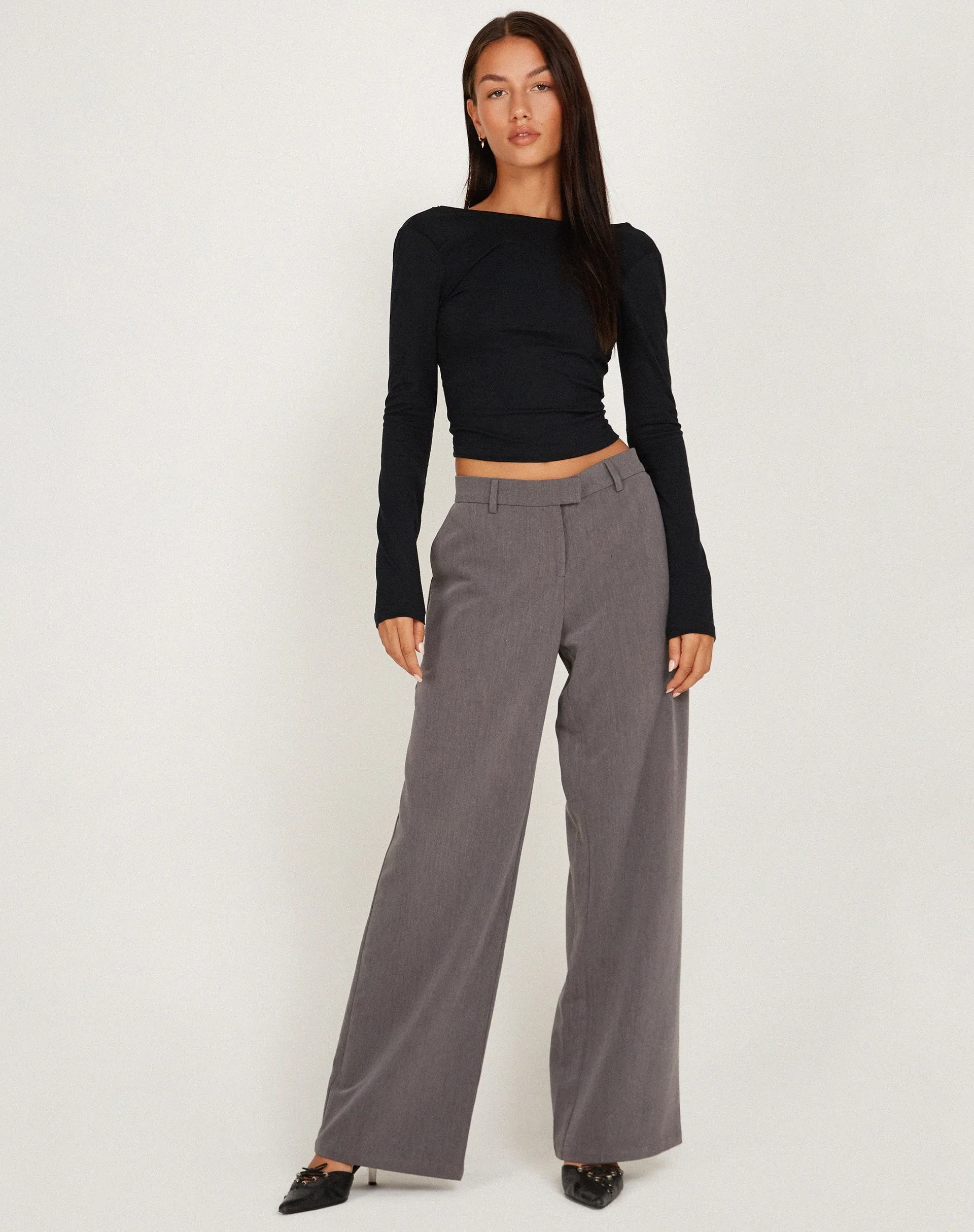 Low Rise Flared Jeans in Green Wash