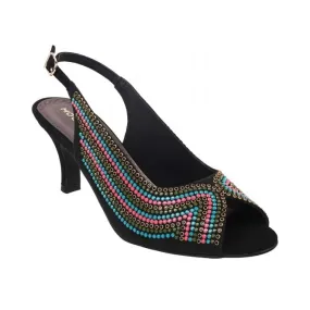 Mochi Women Black Party Sandals