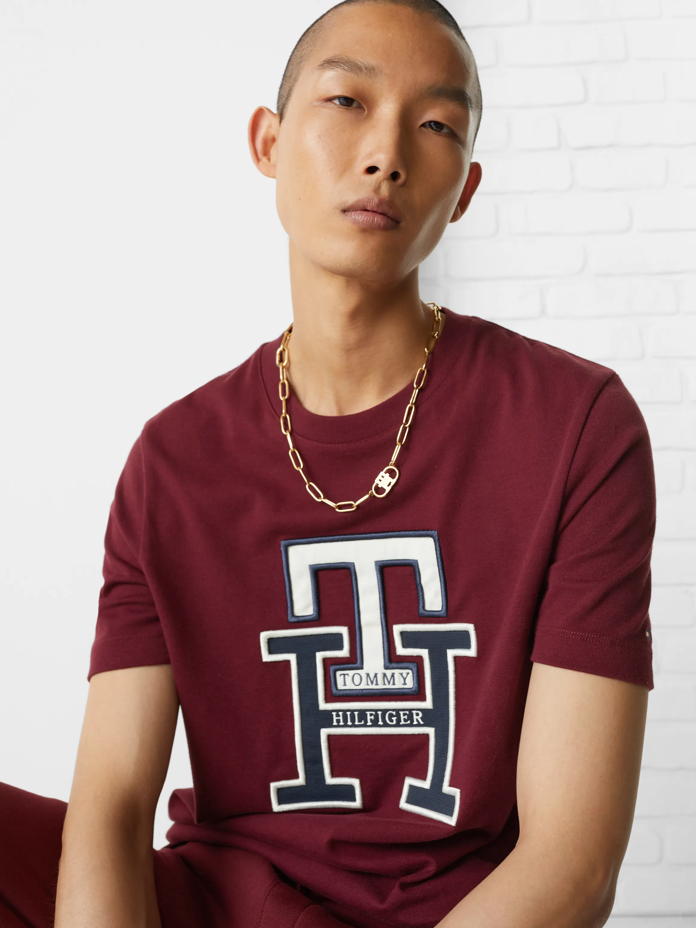 Monogram Applique Organic Cotton T-Shirt | T-Shirts | Tommy Hilfiger