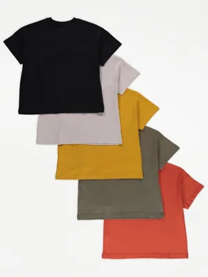 Plain Pocket T-Shirts 5 Pack | Kids | George at ASDA