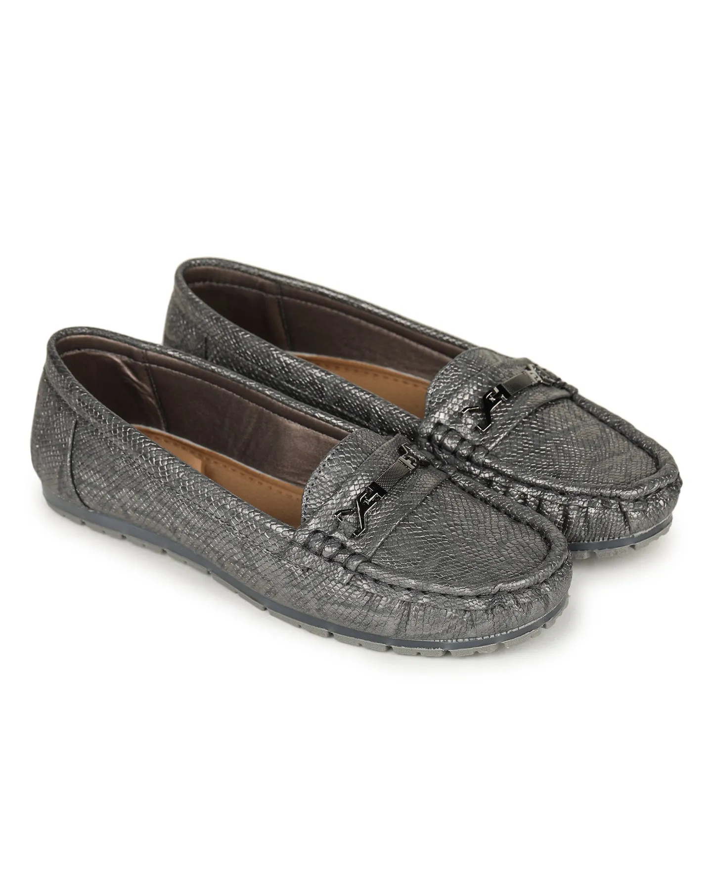 Shezone Women Grey Loafers