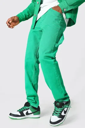 Straight Leg Rigid Panelled Carpenter Jeans