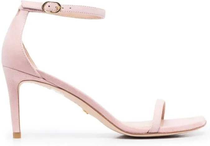 Stuart Weitzman calf suede 85mm sandals Pink