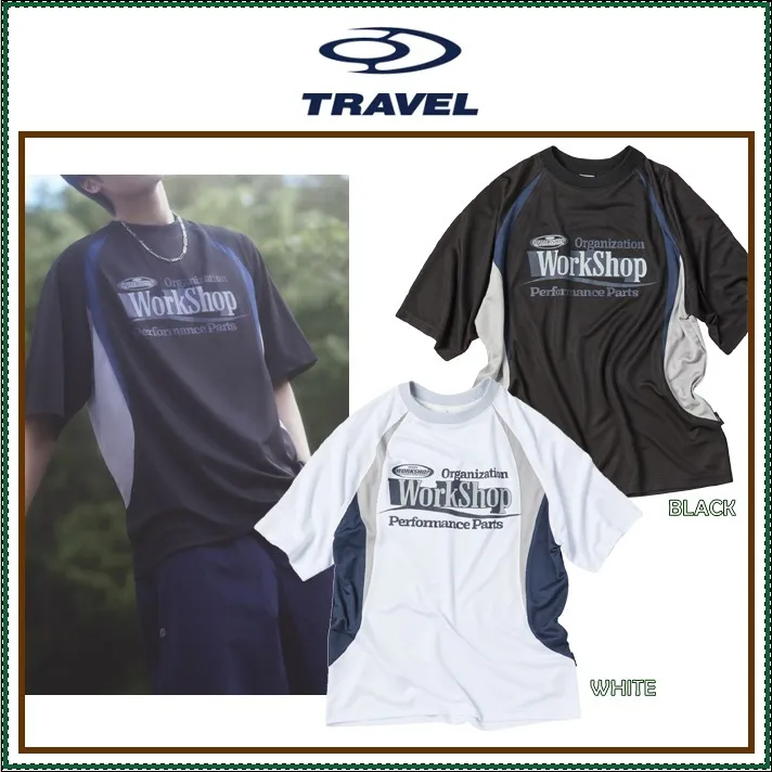 TRAVEL  |Unisex Street Style Short Sleeves Logo T-Shirts