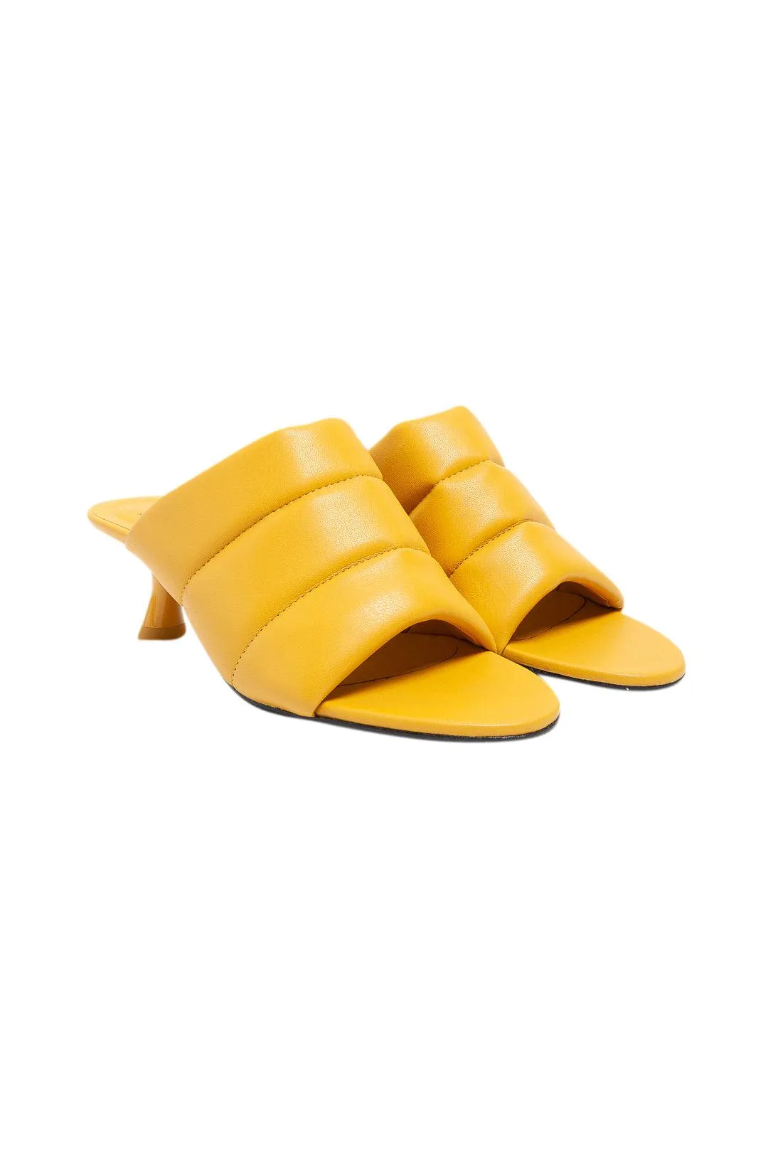Vegan quilted heel sandals