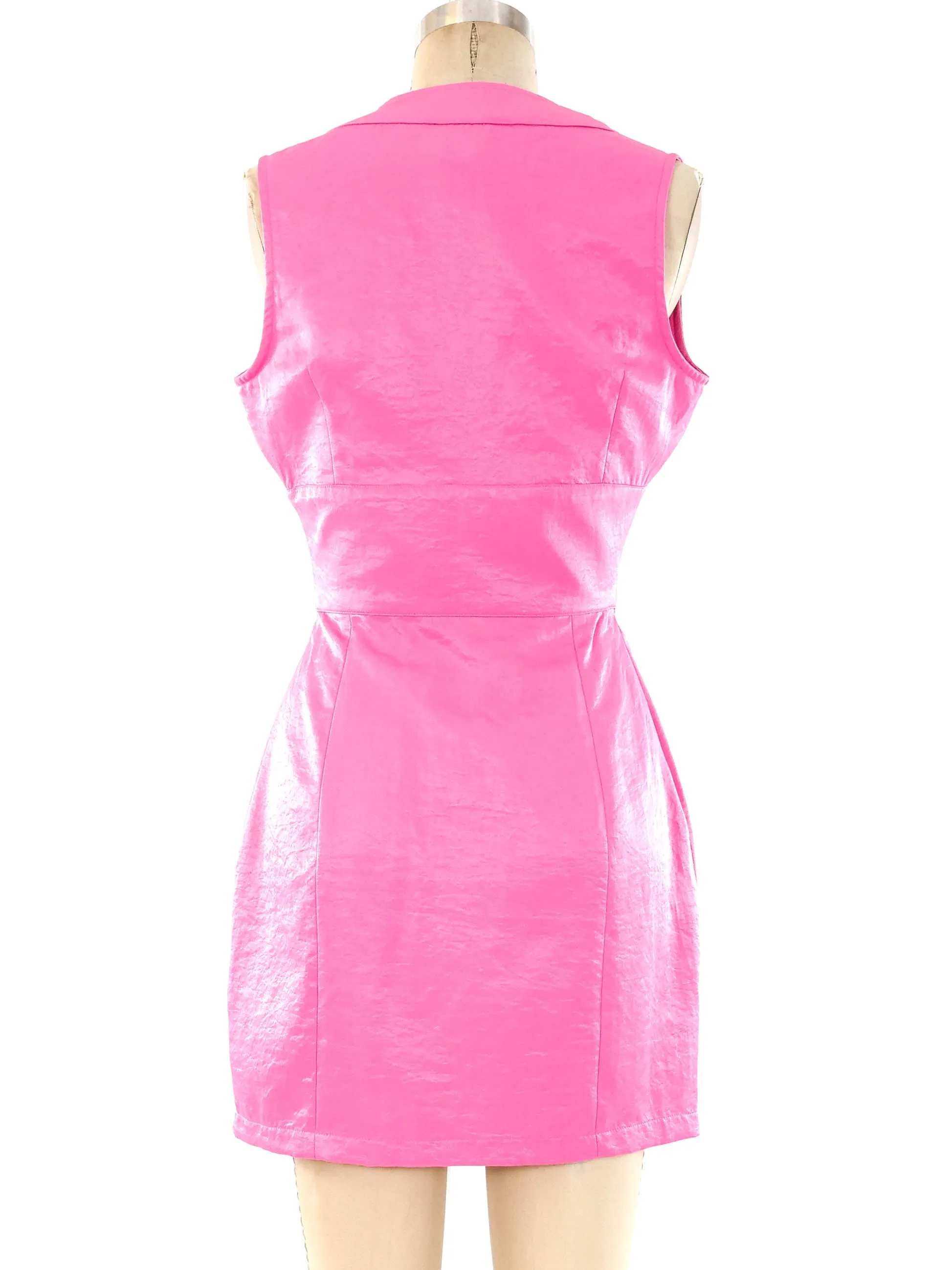 Versace Jeans Couture Bubblegum Technical Mini Dress