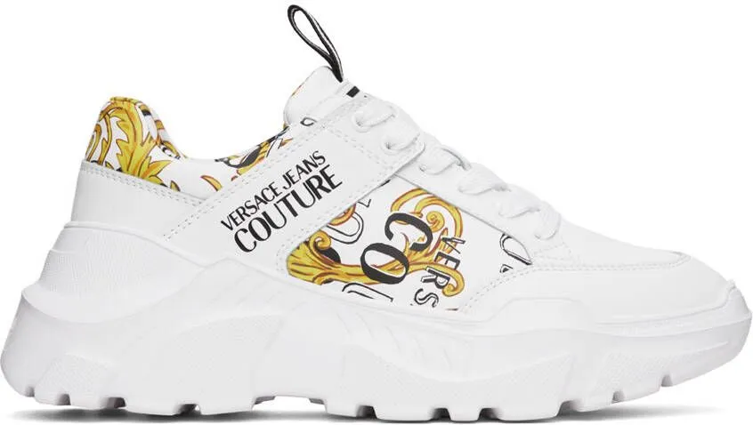 Versace Jeans Couture White & Gold Speedtrack Sneakers