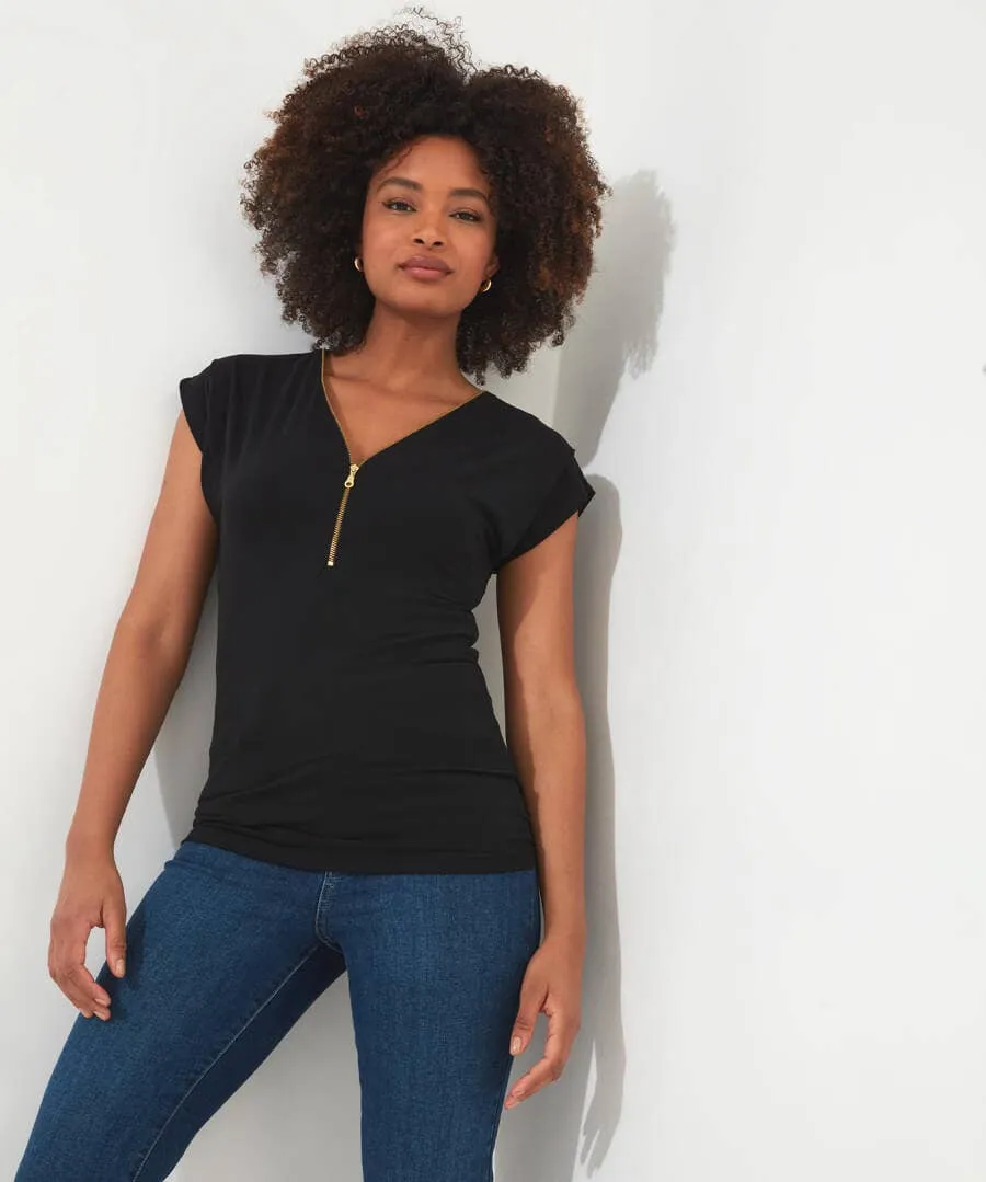 Zip It Up Jersey Top